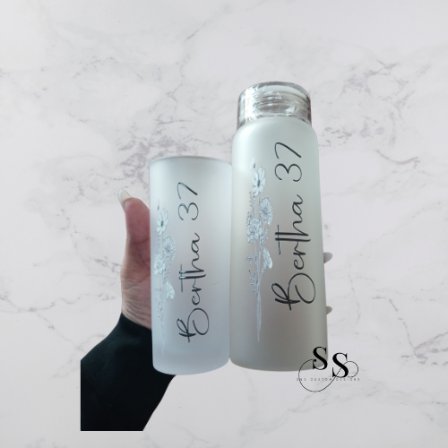 Frosted Glass & Glass Bottle