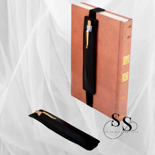 Book Mounted Pen Cover with Rubber Band